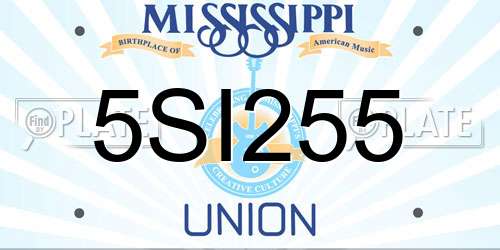 5SI255 Mississippi License Plate