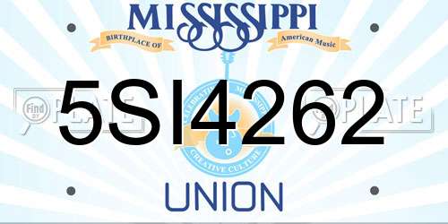 5SI4262 Mississippi License Plate