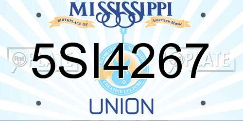 5SI4267 Mississippi License Plate