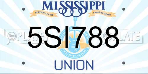 5SI788 Mississippi License Plate