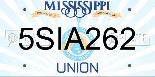 5SIA262 Mississippi License Plate