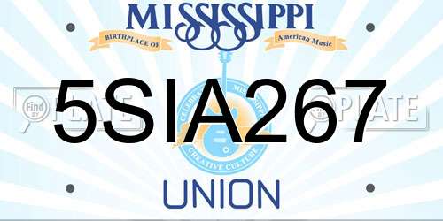 5SIA267 Mississippi License Plate
