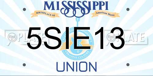 5SIE13 Mississippi License Plate