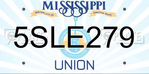 5SLE279 Mississippi License Plate