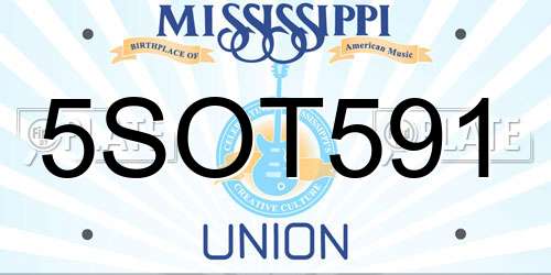 5SOT591 Mississippi License Plate