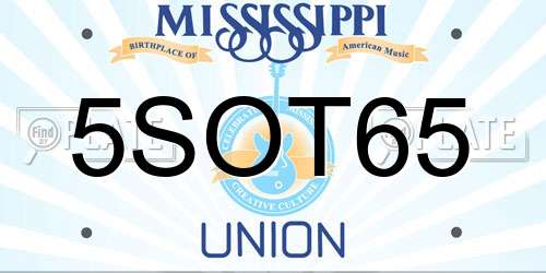 5SOT65 Mississippi License Plate