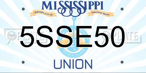 5SSE50 Mississippi License Plate