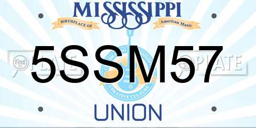 5SSM57 Mississippi License Plate