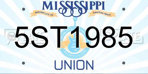 5ST1985 Mississippi License Plate