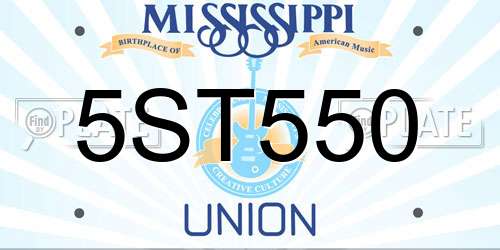 5ST550 Mississippi License Plate