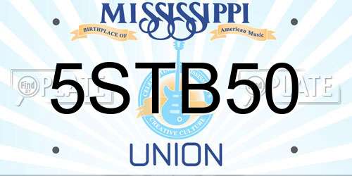 5STB50 Mississippi License Plate