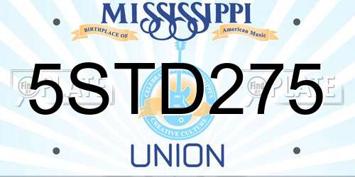 5STD275 Mississippi License Plate