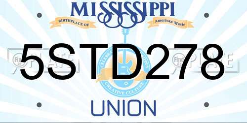 5STD278 Mississippi License Plate