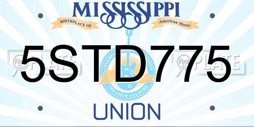5STD775 Mississippi License Plate