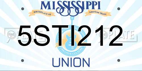5STI212 Mississippi License Plate