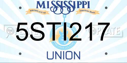 5STI217 Mississippi License Plate