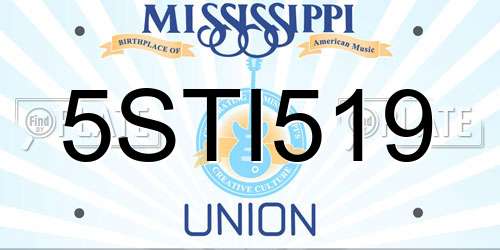 5STI519 Mississippi License Plate