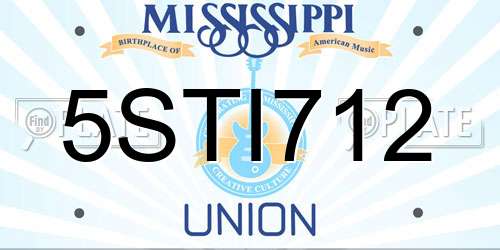 5STI712 Mississippi License Plate