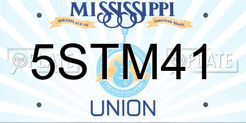 5STM41 Mississippi License Plate