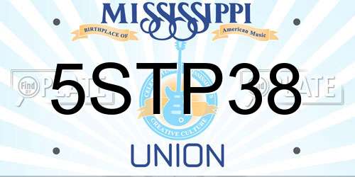 5STP38 Mississippi License Plate