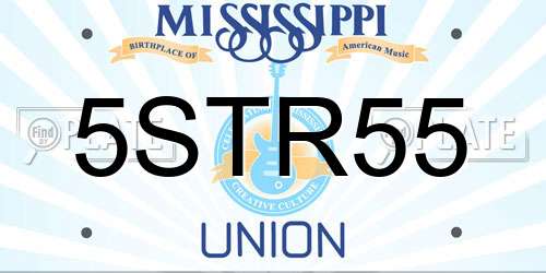 5STR55 Mississippi License Plate
