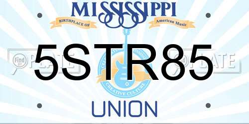5STR85 Mississippi License Plate