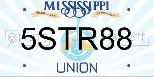5STR88 Mississippi License Plate