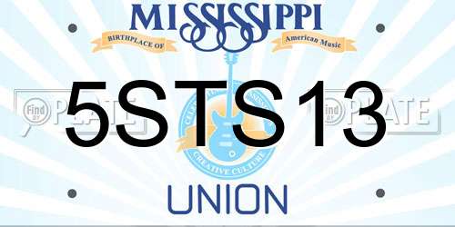 5STS13 Mississippi License Plate