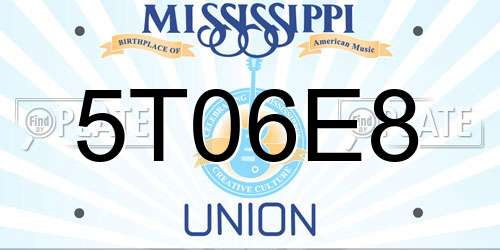 5T06E8 Mississippi License Plate