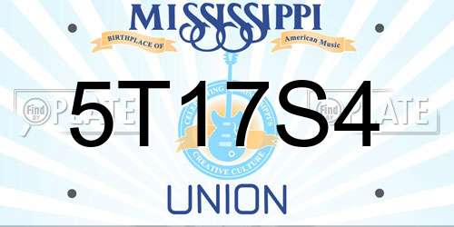 5T17S4 Mississippi License Plate