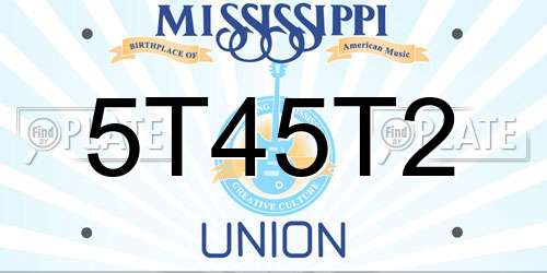 5T45T2 Mississippi License Plate
