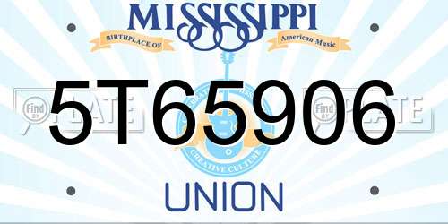 5T65906 Mississippi License Plate