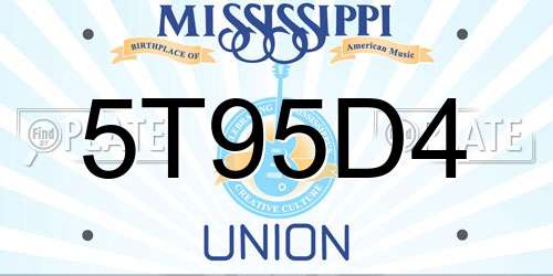 5T95D4 Mississippi License Plate