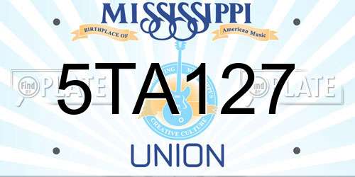 5TA127 Mississippi License Plate