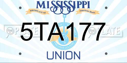 5TA177 Mississippi License Plate