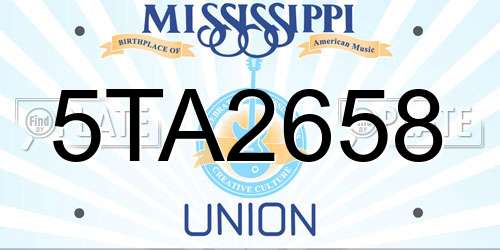 5TA2658 Mississippi License Plate