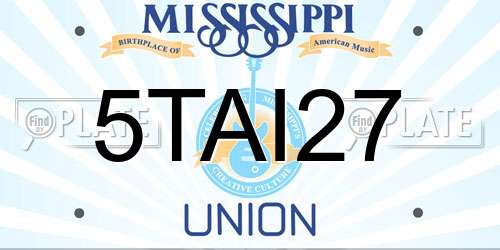5TAI27 Mississippi License Plate