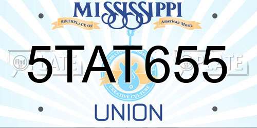 5TAT655 Mississippi License Plate