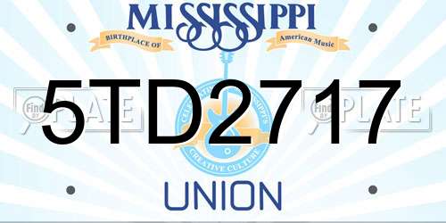 5TD2717 Mississippi License Plate