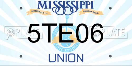 5TE06 Mississippi License Plate