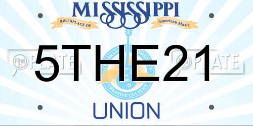 5THE21 Mississippi License Plate