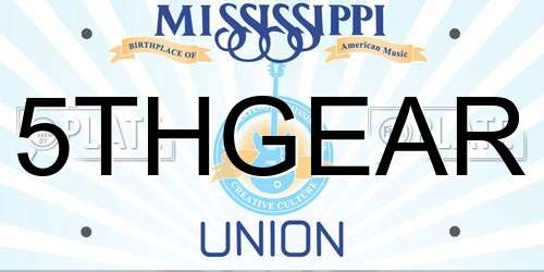 5THGEAR Mississippi License Plate