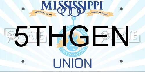 5THGEN Mississippi License Plate