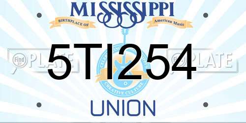 5TI254 Mississippi License Plate