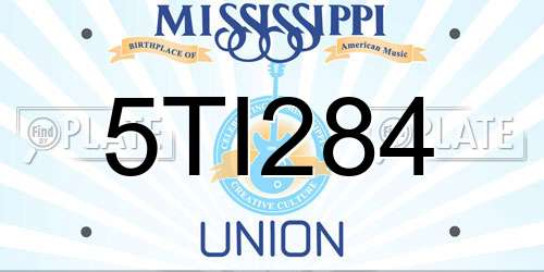 5TI284 Mississippi License Plate