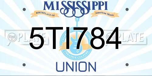 5TI784 Mississippi License Plate