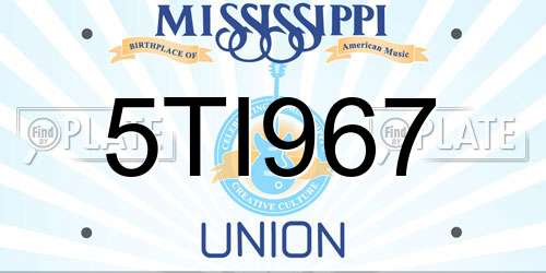 5TI967 Mississippi License Plate