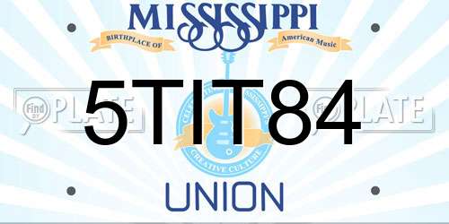 5TIT84 Mississippi License Plate