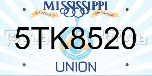 5TK8520 Mississippi License Plate