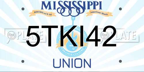 5TKI42 Mississippi License Plate